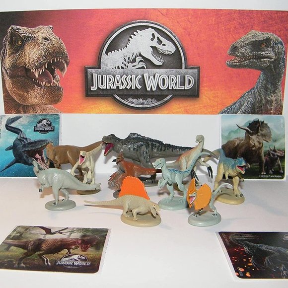 Jurassic World Dominion Movie Figure Set 14 Toys with 10 Figures and 4 Stickers - Picture 1 of 5